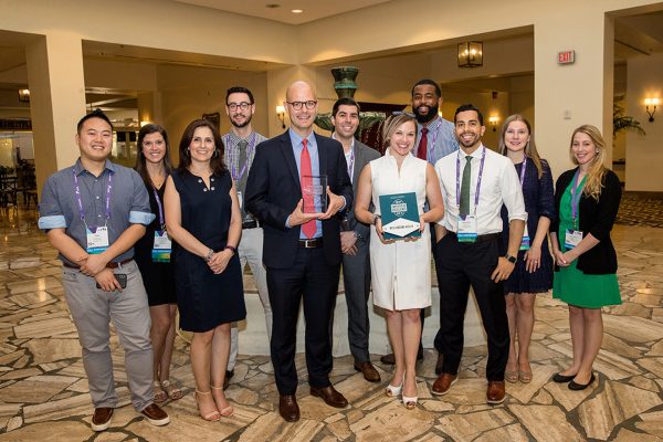 NYU Langone Health staff with their Employer of Excellence award