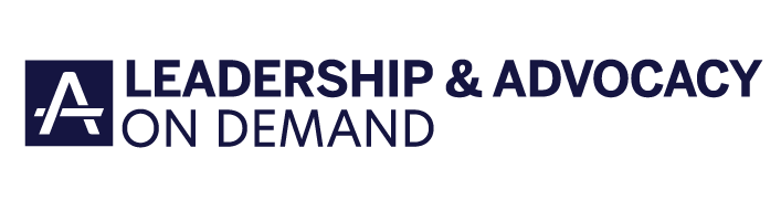 Leadership and Advocacy On Demand Navy Logo